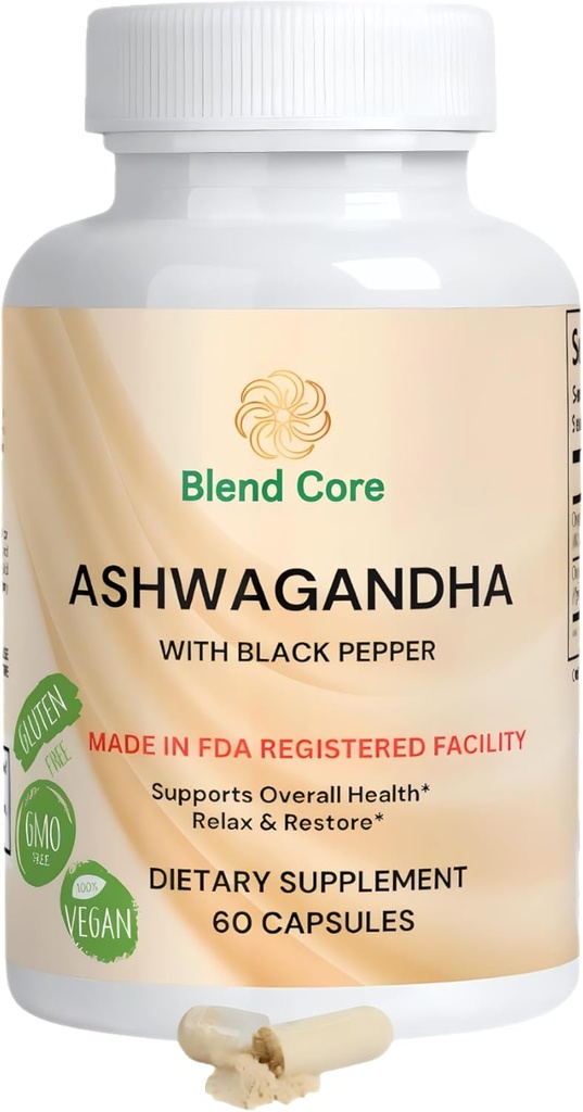 Ashwagandha cu Black Pepper Ashwagandha Suplimente 