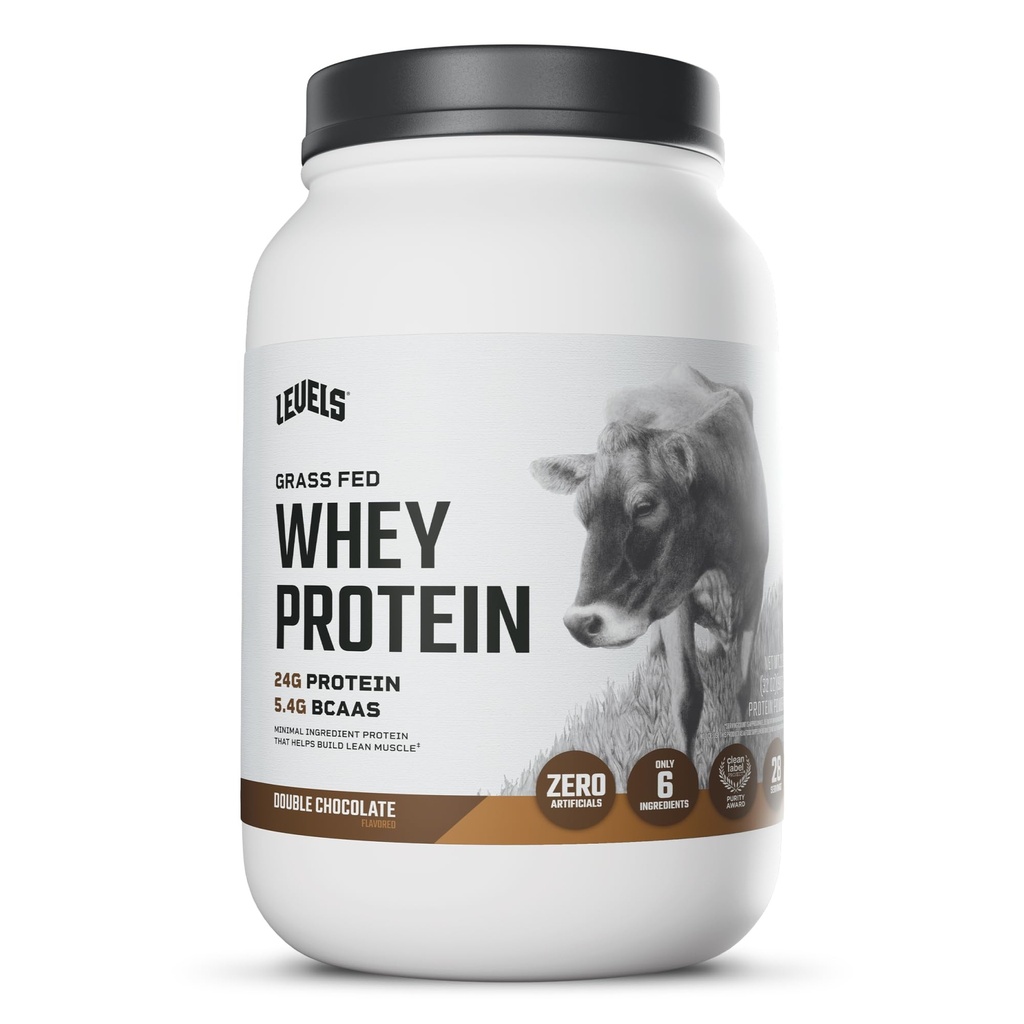 Nivele Iarba Pudră de proteine Fed Whey, Nu Artificiale, 24G de proteine, Ciocolată dublă, 2LB
