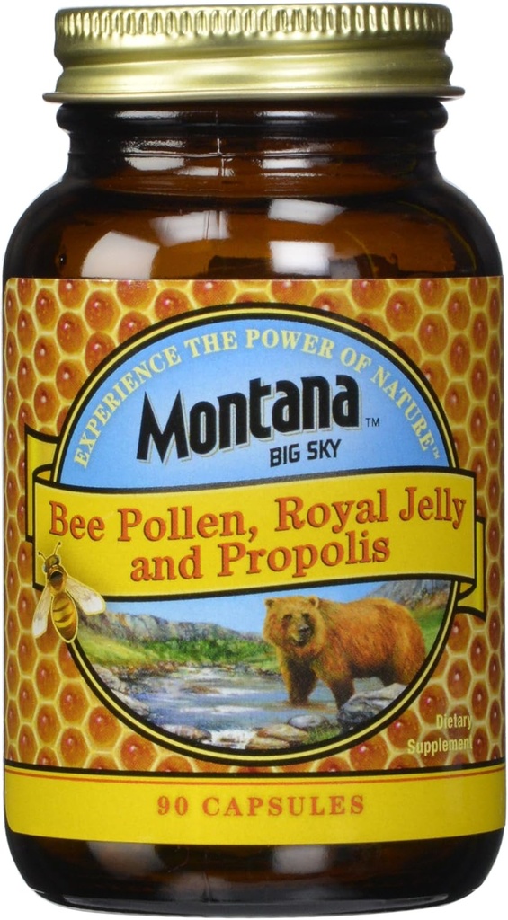 Bee Polen Royal Jelly and Propolis Capsules, 90 Count (Pachet de 12)