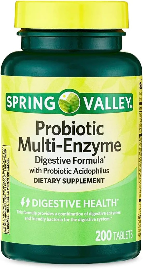 Spring Valley Multi-Enzime Probiotice 200 comprimate