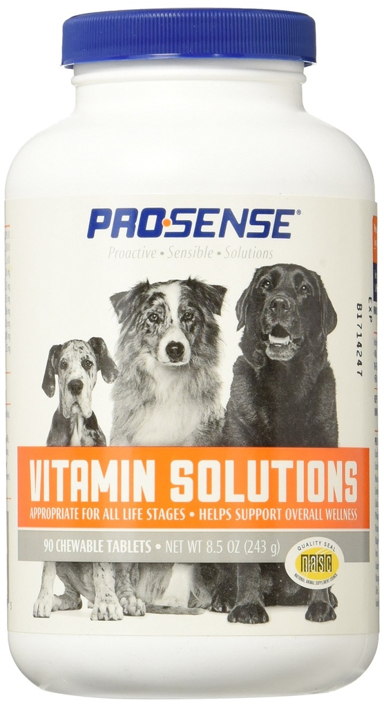 ProSense Vitamine Solutions 90 Count, Tablete masticabile pentru câini, ajută la susținerea wellness generală (P-87039)