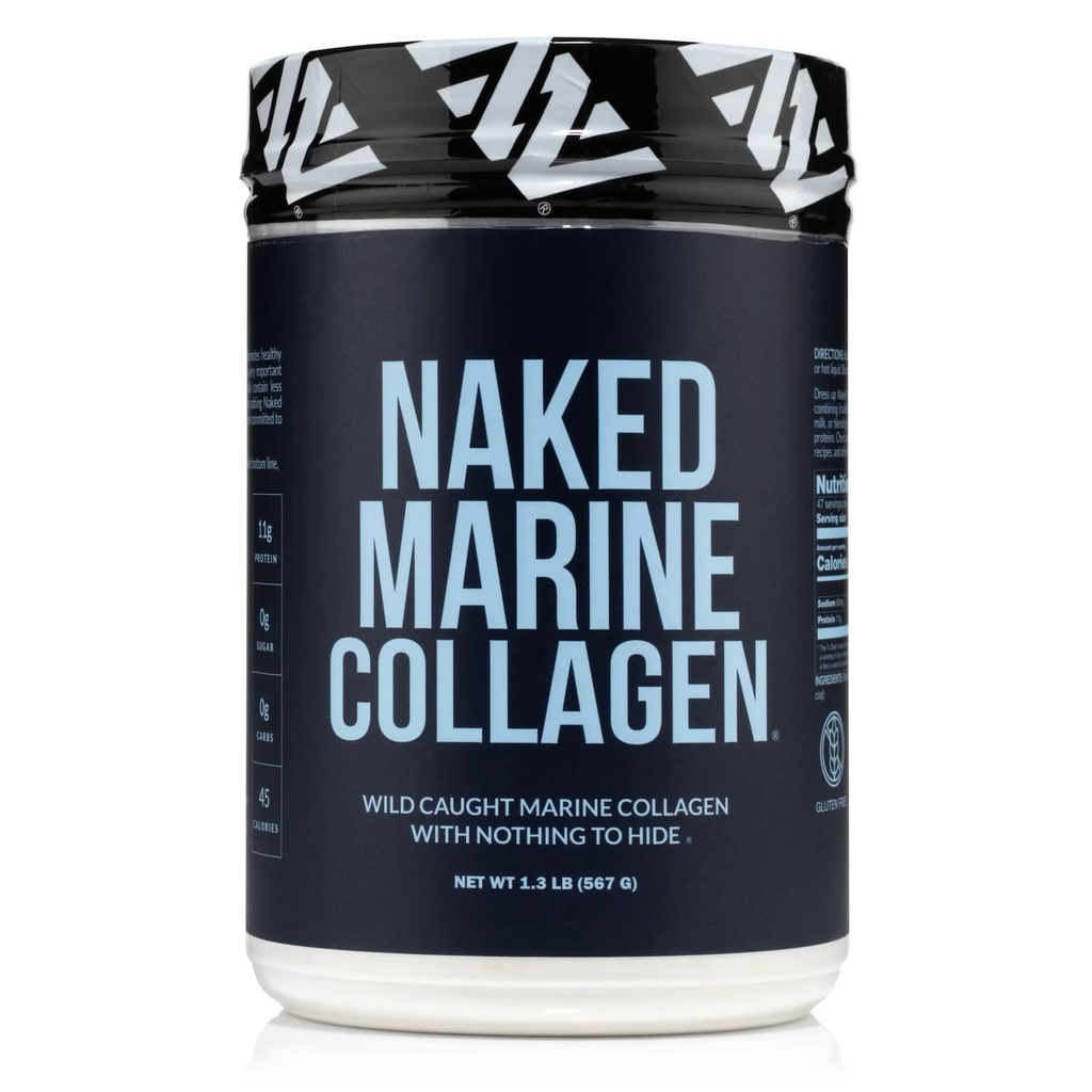 Naked Marine Colagen Peptides Proteine Pulbere - Nearomat - de la Wild Caught Cod - Paleo Friendly, Non-GMO, Soy-Free, Gluten-Free - 47 Serviri