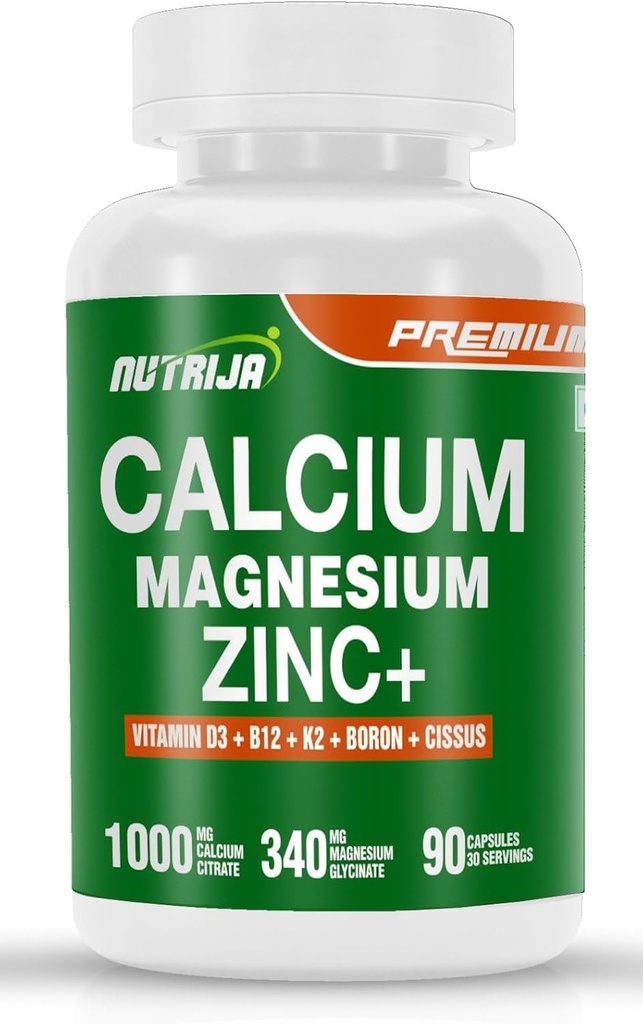 Zinc de calciu magneziu cu vitamina D3, bor, K2 & B12 (90 capsule)