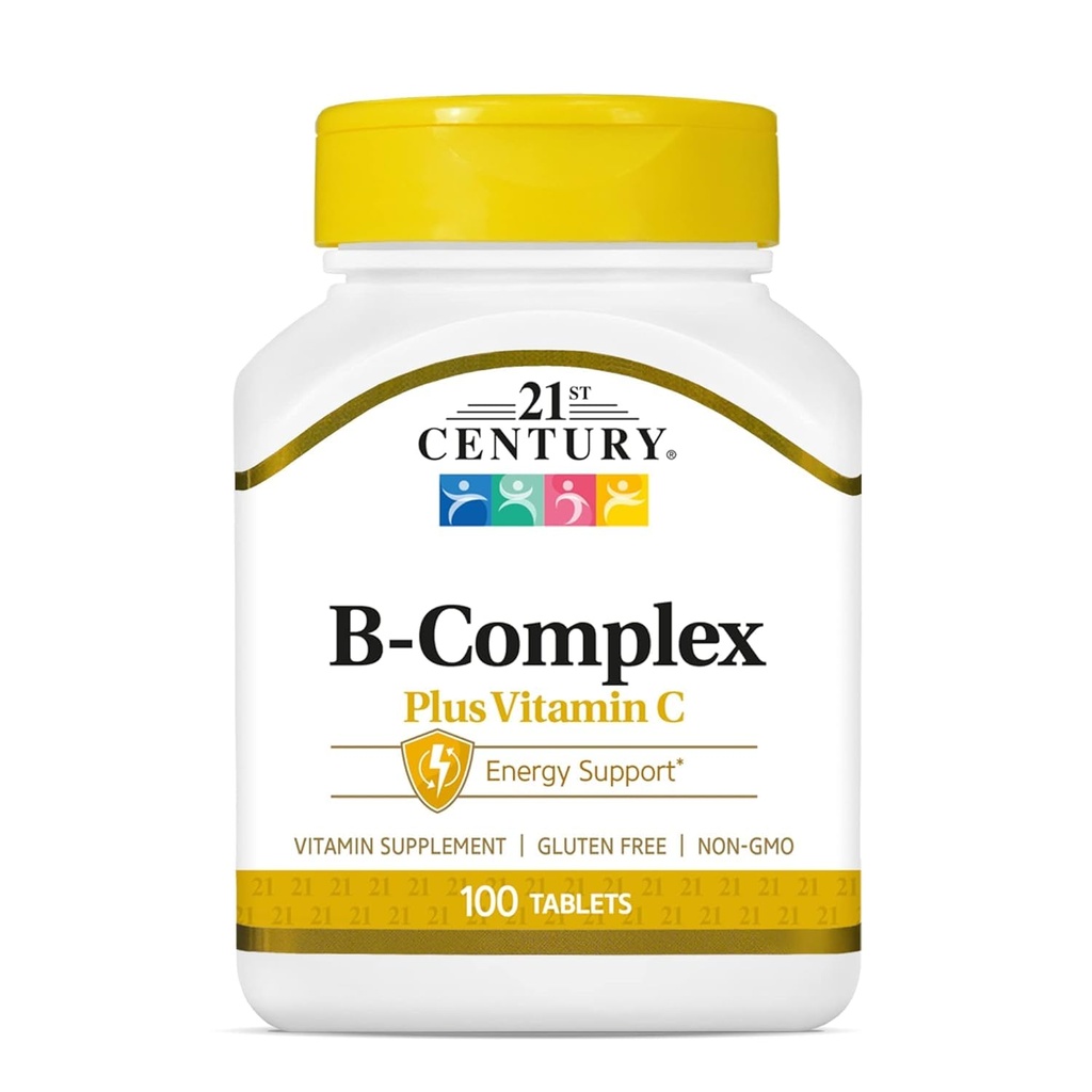 21st Century Healthcare, B Complex Plus Vitamina C, comprimate 100 Count (Pachet de 1)