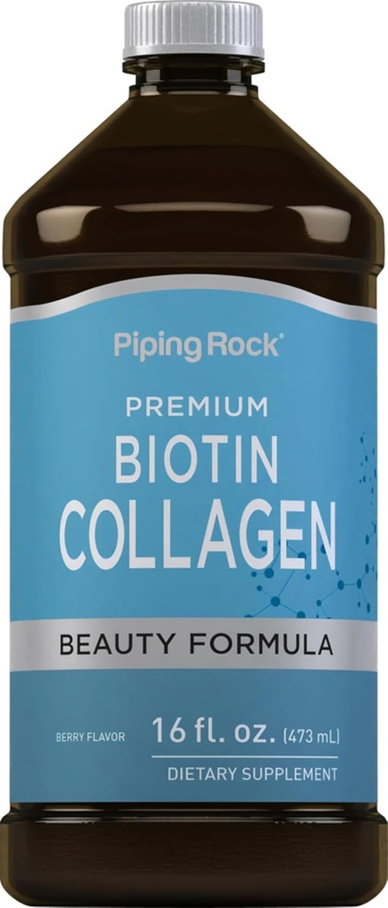 Piping Rock Liquid Colagen și Biotin 16 fl oz 