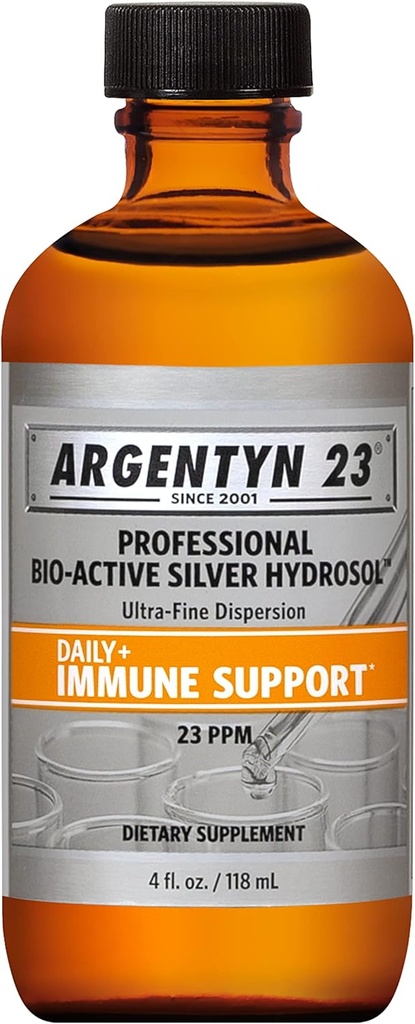 Argentyn 23 Suport Imun Profesional - Argint coloidal, Hidrosol de Argint Bio-Activ, 23 ppm, Twist Top lichid, 4 Fl Oz (118 ml)