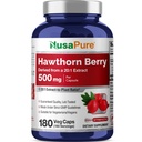 NusaPure Hawthorn Berry 20:1 Extract, 500 mg echivalent cu 10.000 mg 180 Veg Caps, potrivit pentru vegetarieni, Vegan, Non-GMO Supliment alimentar