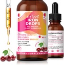 Suplimentul de fier pentru femei scade: Supliment de fier lichid cu vitamina C B12 și acid folic Absorbție blândă Suport energetic non-consceptant Formula Vegan picături fără zahăr