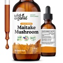 Maitake picături de ciuperci sălbatice și organice - supliment de ciuperci lichide pentru suport imunitar - Extract de maitake tinctură - Vegan, zahăr și alcool-free - 2 fl oz
