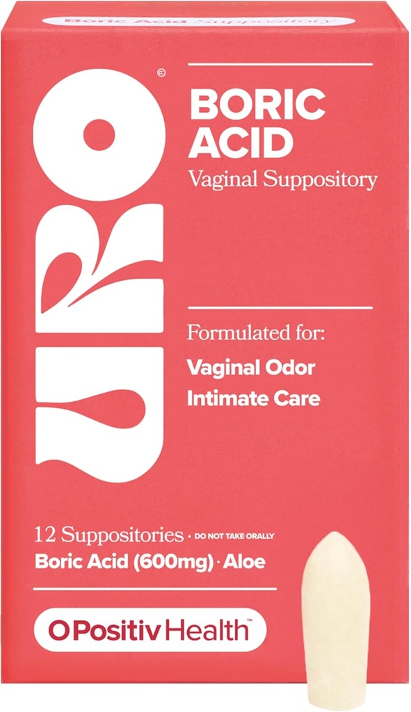 O positiv URO Boric Acid Vaginal Suppository 