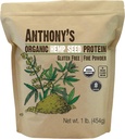 Anthony Organic Hemp Seed Proteine Powder, 1 lb, Cold Presed, Gluten Free, Non OMG-uri, Fine Powder