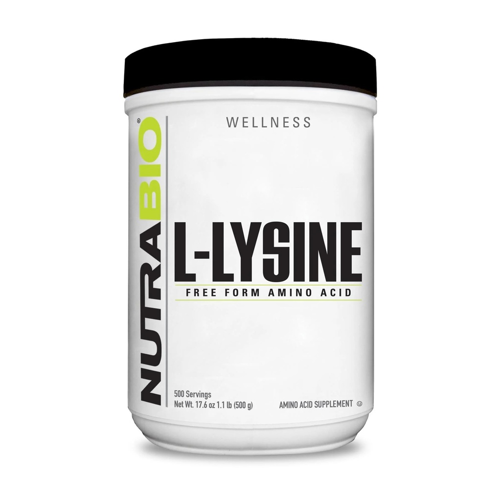 NutraBio L-Lysine pulbere 500g 