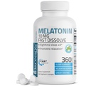 Bronson Melatonina 10 MG rapid dizolva tablete de mentă, promovează relaxarea, 360 pastile vegetariane masticabile
