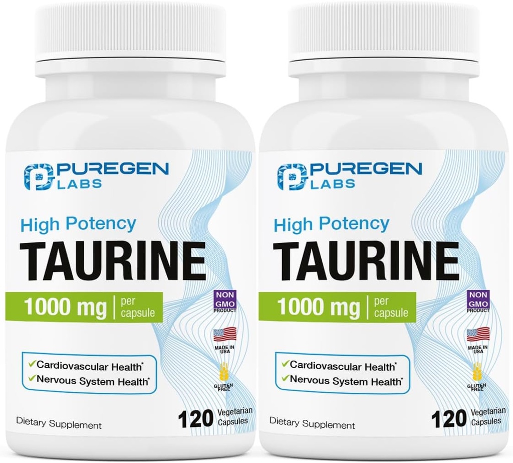 Puregen Labs Taurinine 1000mg [High Potenty] Total 240 Veg Capsule 