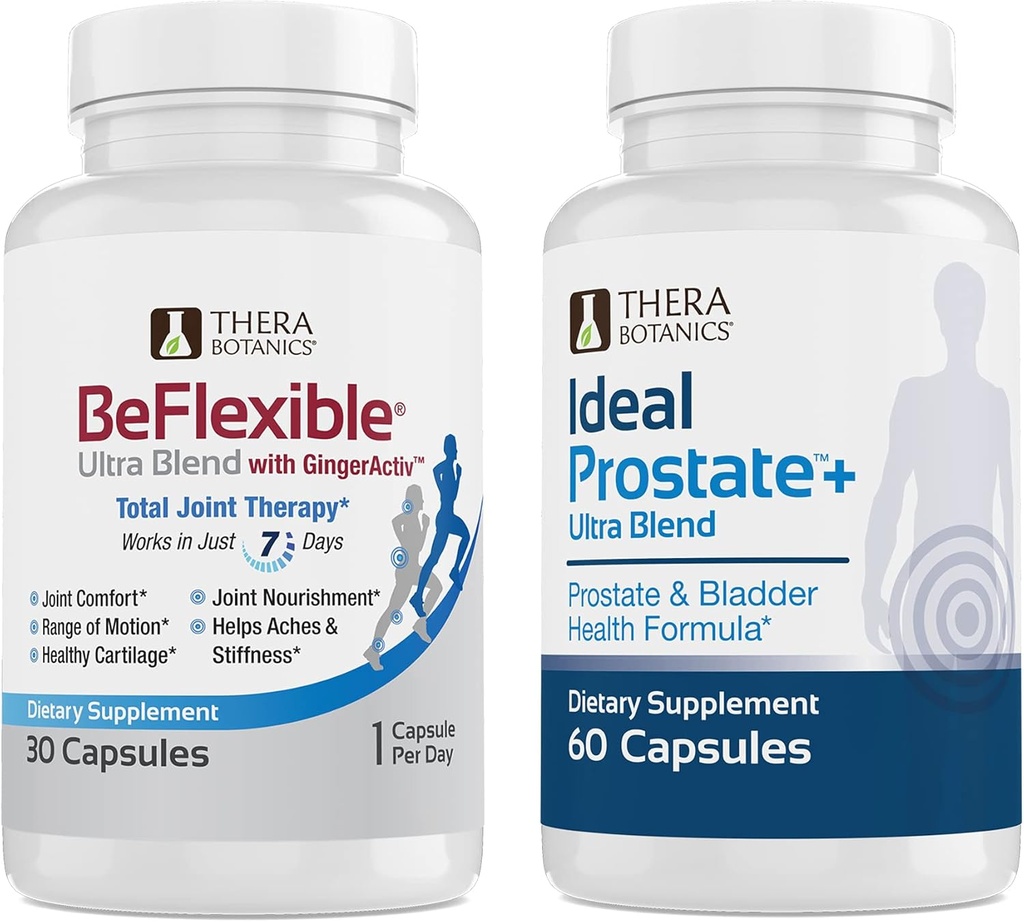 Therabotanics BeFlexible Ultra Joint Supplement and Ideal Prostate Ultra Powerful Prostate Supplement for Men* Bundle