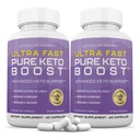 Laboratoare justifiate (2 ambalaj Ultra Rapid Keto Boost Pastile pure 1275MG Formula nouă și îmbunătățită conține cidru de mere Oțet extra Fecioară Olive Pulbere de ulei verde Ceai Leaf 120 capsule