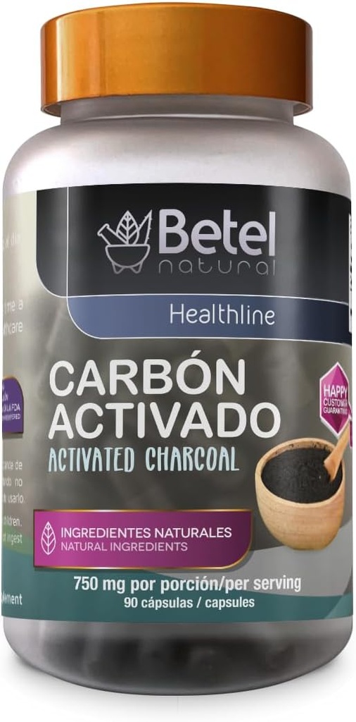 Betel Natural Carbon Activado Capsulas - Capsule Charcoal 90 activate