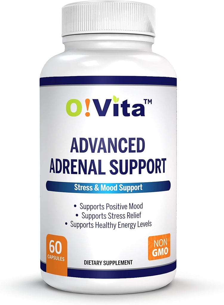 Advanced Adrenal Support with Ashwagandha, Panax Ginseng, Supports Adrenal Gland Health 2-Month Supply (60 Non-GMO Capsule)