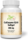 Suplimente Zen CoEnzyme Q10 200mg - Coq 10 în ulei de vitamina E - Suport antioxidant, Heart Health, Energy, Colesterol sanatos - Non-GMO & Gluten Free 30-Softgel