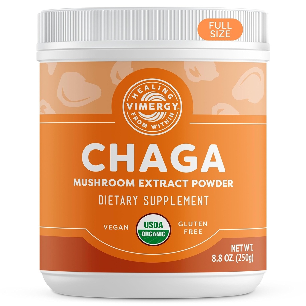 Vimergy USDA Organic Wild Chaga Mushroom Extract pulbere, 166 Serviri 