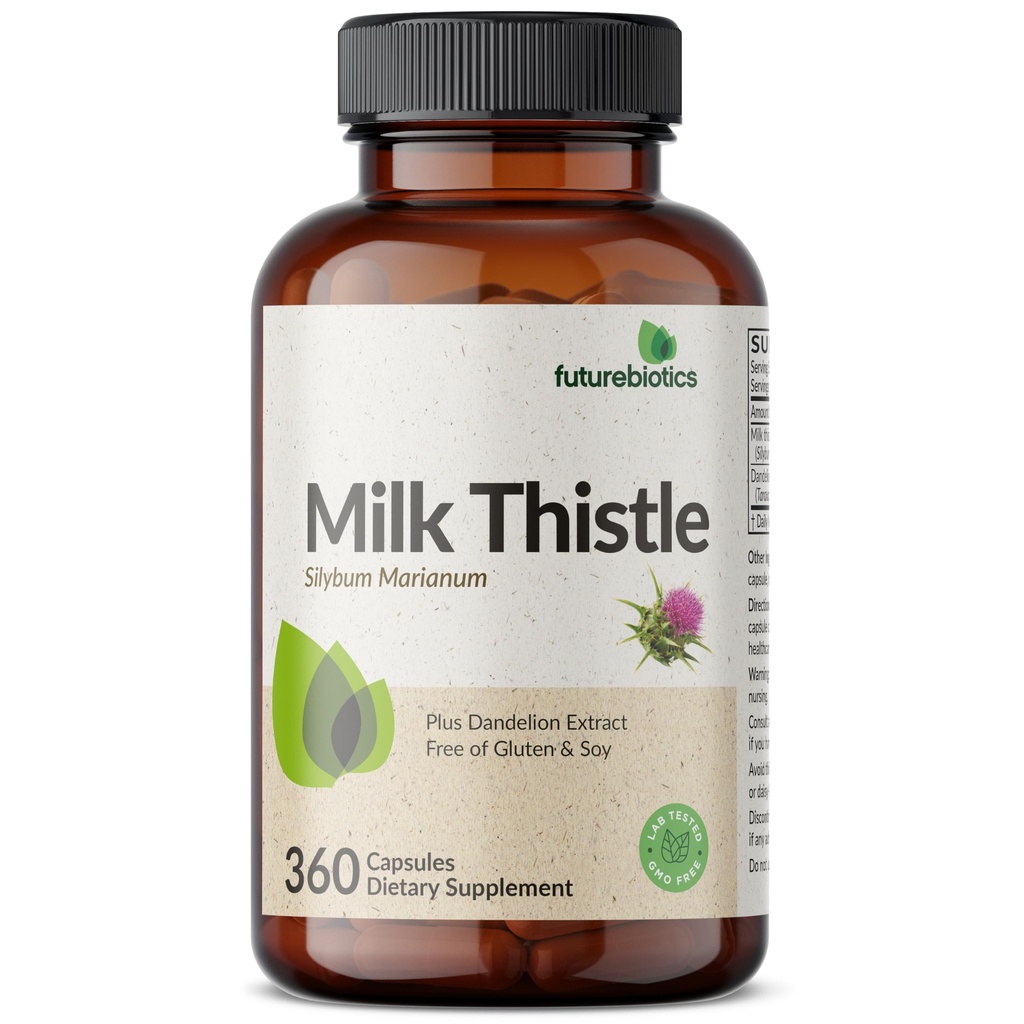 Futurebiotics Milk Thistle Silymarin Marianum & Dandelion Root Health Support, Antioxidant Support, Detox, 360 capsule