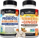 Curcumina si Suplimentul de ghimbir organic (1 lună de aprovizionare) Plus 65 miliarde CFU supliment zilnic probiotic (1 lună de aprovizionare)