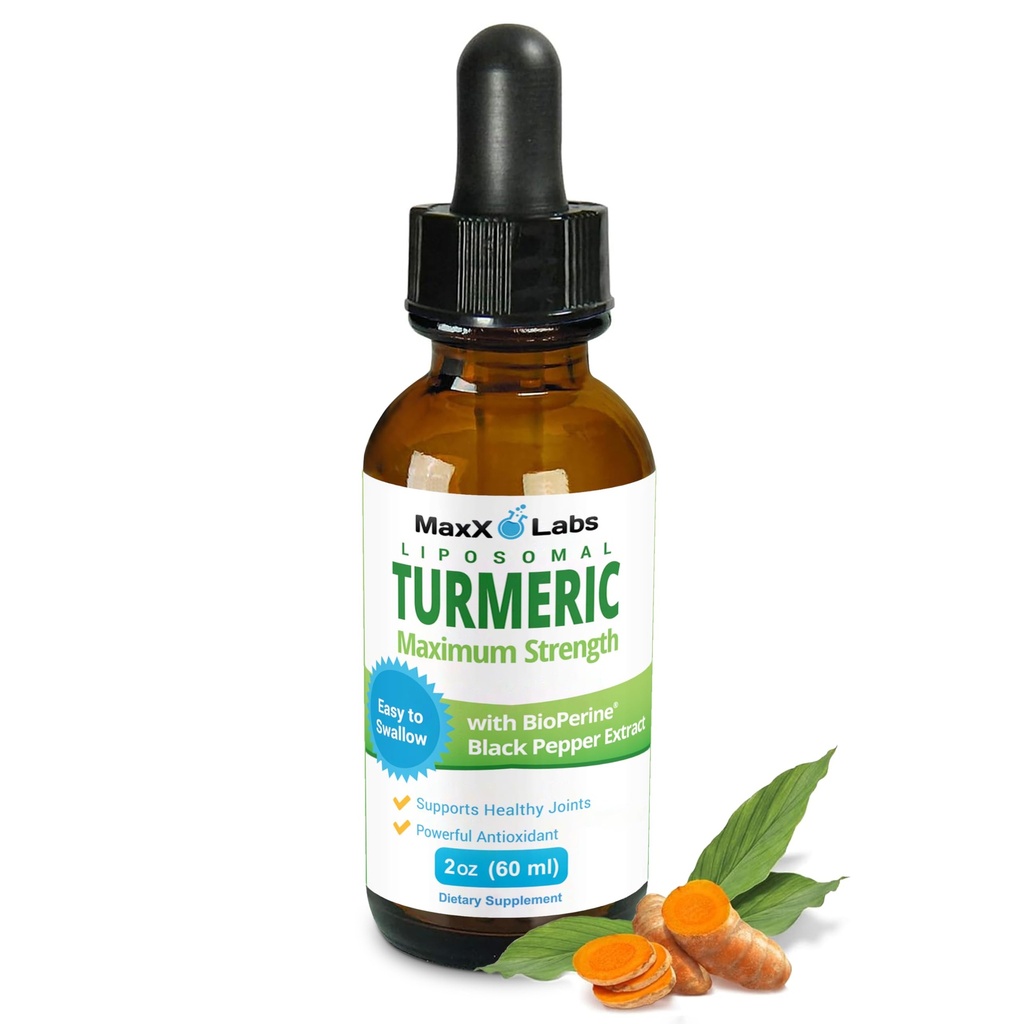 Suplimente lichide turmerice - Curcumina turmerica cu extract de piper negru - cea mai mare potenta 800mg - Antioxidant - Suplimente tumerice w/Bioperina - Non-GMO - 2 Fl Oz