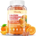Calciu magneziu Gume de zinc cu vitamina D3 & K2 - absorbtie mare Magneziu Glicinat 400mg - Suplimentul de calciu fără zahăr - Suport emoție musculară nervoasă și imunitate - pentru adulți Femei Copii