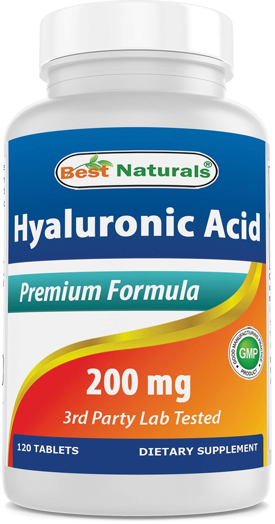 Cel mai bun Naturals Acid hialuronic 200 mg 120 comprimate (non-GMO, gluten gratuit) - promovează tineri sănătos piele și funcția comună sănătoasă (120 Conte (Pachet de 1))