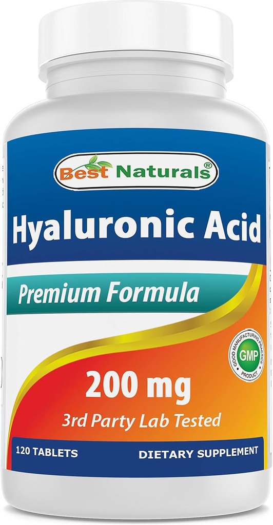 Cel mai bun Naturals Acid hialuronic 200 mg 120 comprimate (non-GMO, gluten gratuit) - promovează tineri sănătos piele și funcția comună sănătoasă (120 Conte (Pachet de 1))