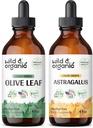 Frunză de măsline sălbatică și organică Tinctură 4 fl oz & Astragalus Tincture 4 fl oz