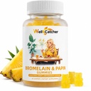 Bromelain Papain Enzyme Gummies Supliment: Bromelain 500MG cu Querectin Gummies pentru adulți Copii, Organic Bromelain Papaya Enzime Chewable for Digestive Support Imunity Antioxidant Vegan 60CT