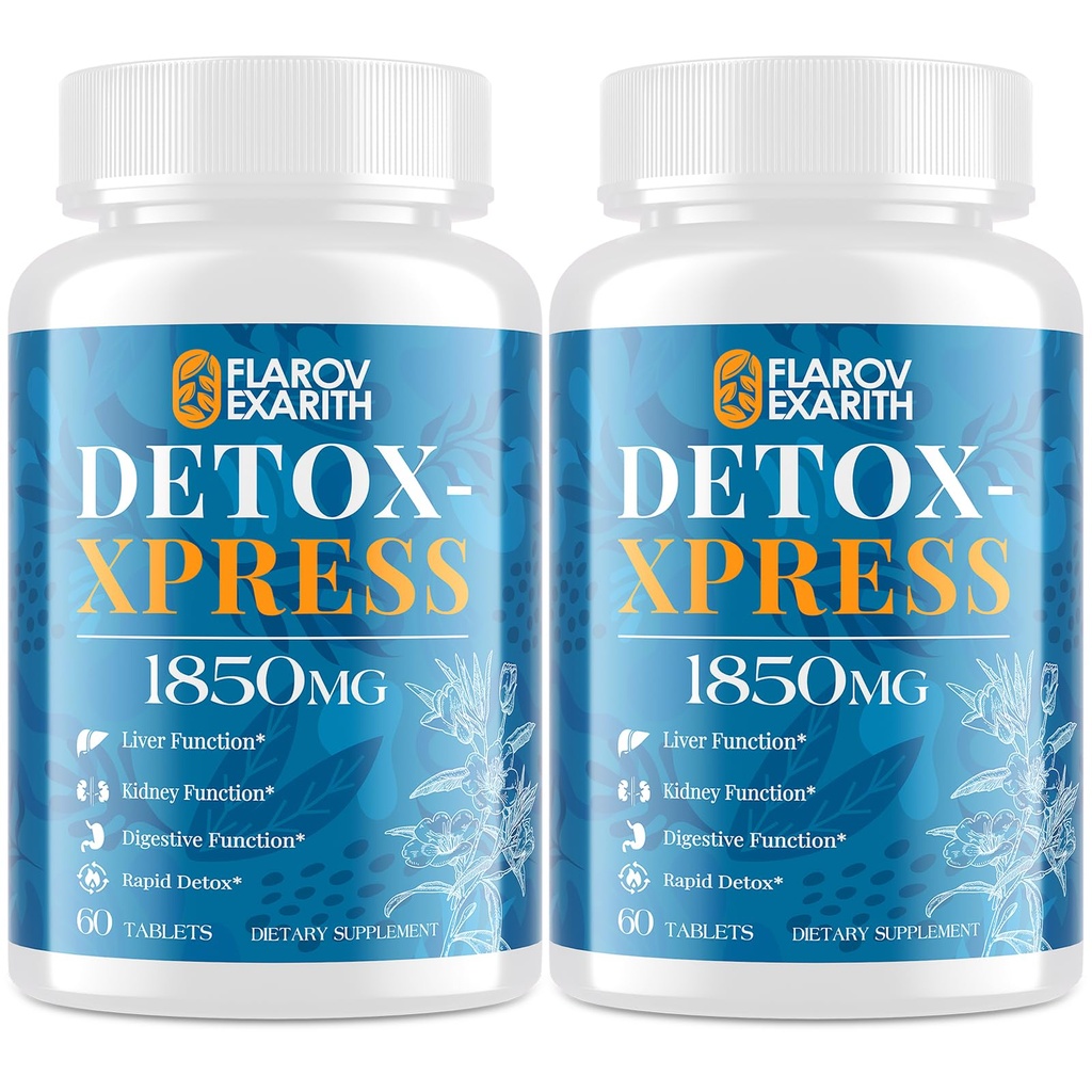 Canna Cleanse, Ficat Cleanse Detox & Reparații Tablete masticabile, Milk Thistle Supliment, Dezintoxicare corp cu acțiune rapidă pentru femei și bărbați, Toxină Flush pentru ficat, rinichi, Digestion & Metabolism, 120 comprimate