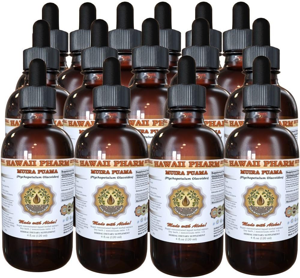 Muira Puama Extract lichid, Organic Muira Puama (Pychopetalum Olacoides) Tincture Supliment 15x4 oz
