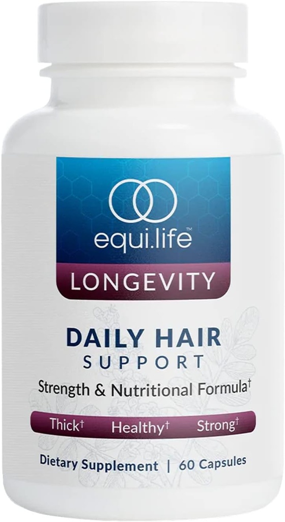 Echilife Daily Hair Supplement cu Biotin, Ashwagandha, Zinc, Seleniu, şi Saw Palmetto, Vitamine şi Minerale pentru par si Scalp Nurishment, Gluten gratuit, 60 Capsule