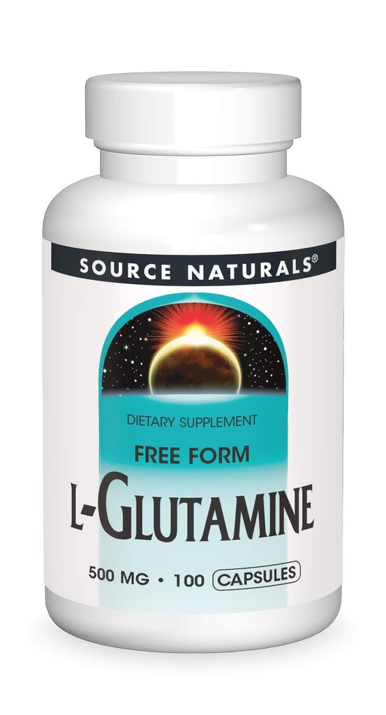 Sursa Naturals L-glutamine - Free Form Aminoacid care susţine energia metabolică - 100 capsule