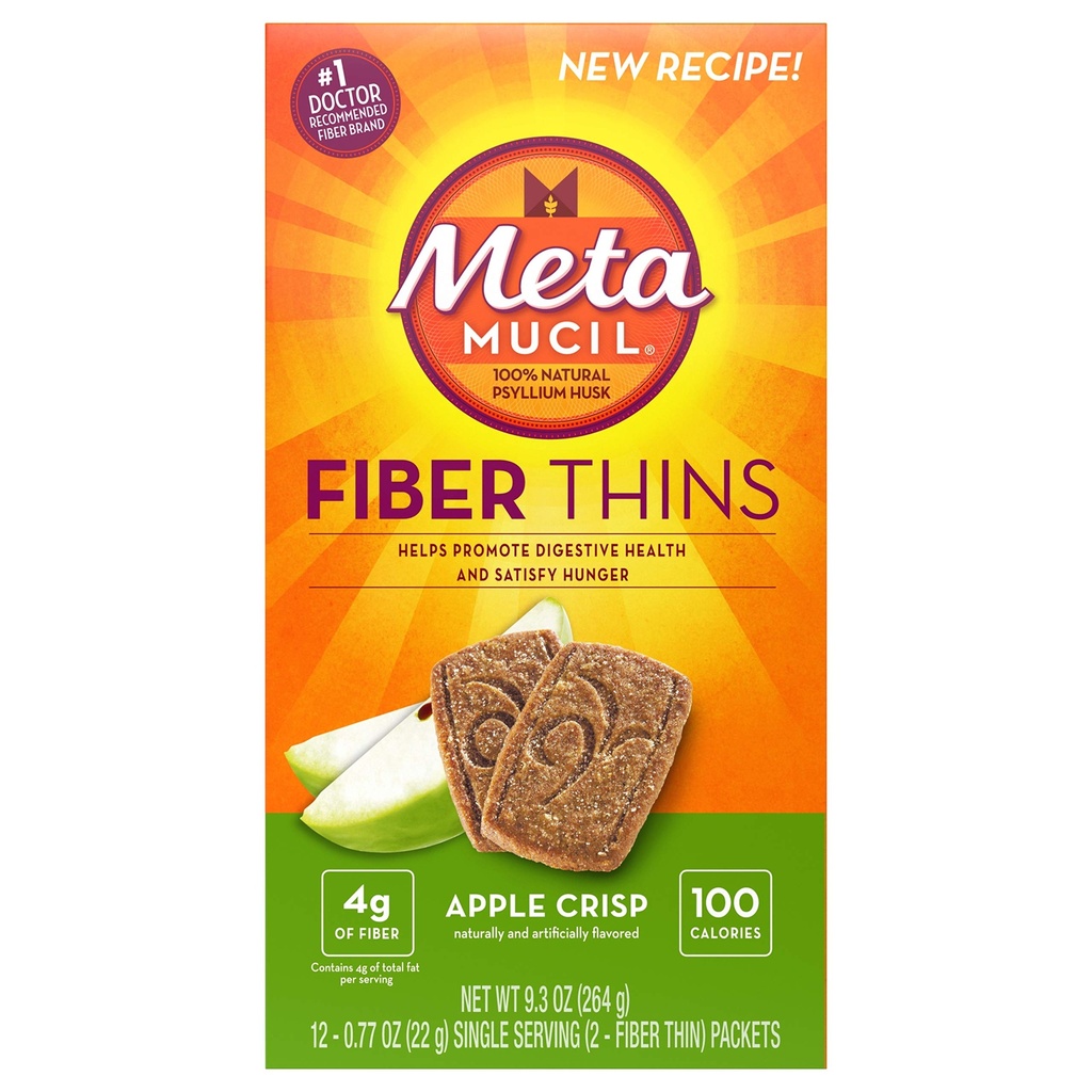 Metamucil Meta Multi-grain Fiber Wafers by Meta Apple Crisp 24 count (Pachet de 3) (old)