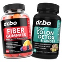 DR. BO Fiber Gummies Colon Cleanse & Ginger - Gummy Gummy Prebiotic Fiber Supliment - Suport mișcare Bowel pentru curăţarea stomacului