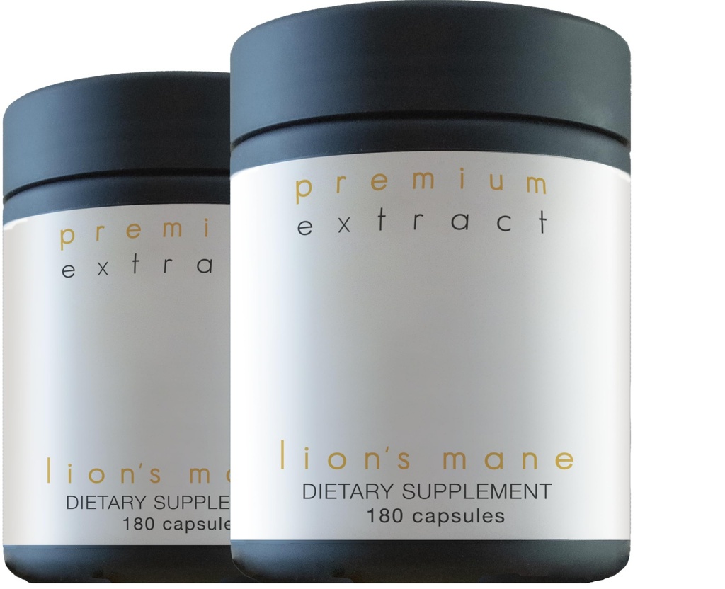 Coamă Extract de ciuperci organice Oriveda 2-Pack - Corp de fructe 180 v-caps, Mycelium 120 v-caps Suporturi Creierul şi sistemul nervos