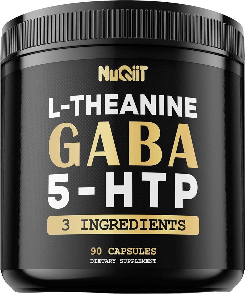 3in1 GABA Suplimente 750mg L-Teanină 200mg & 5-HTP (5-hidroxitriptofan) - echivalent cu 1000mg - Suport de sănătate cerebrală, concentrare, stare de spirit confortabil - 90 capsule