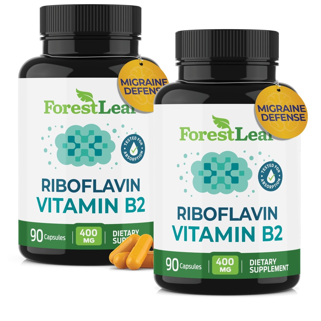 Vitamina B2 Riboflavin 400mg - Energie, Skin & Cellular Health Supplement - Sistem nervos Suport - Vitamina B 2 Vit B - Non-GMO & Gluten Free - B2 Vitamina 400mg Capsule vegetale, 90 Count 2-Pack
