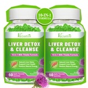 Ficat Cleanse Detox Repair Gummies, Gumies Milk Thistle cu Artichoke, Dandelion pentru suport hepatic, Vegan & Non-GMO, Gelatină-Free, Apple Flavor 120ct