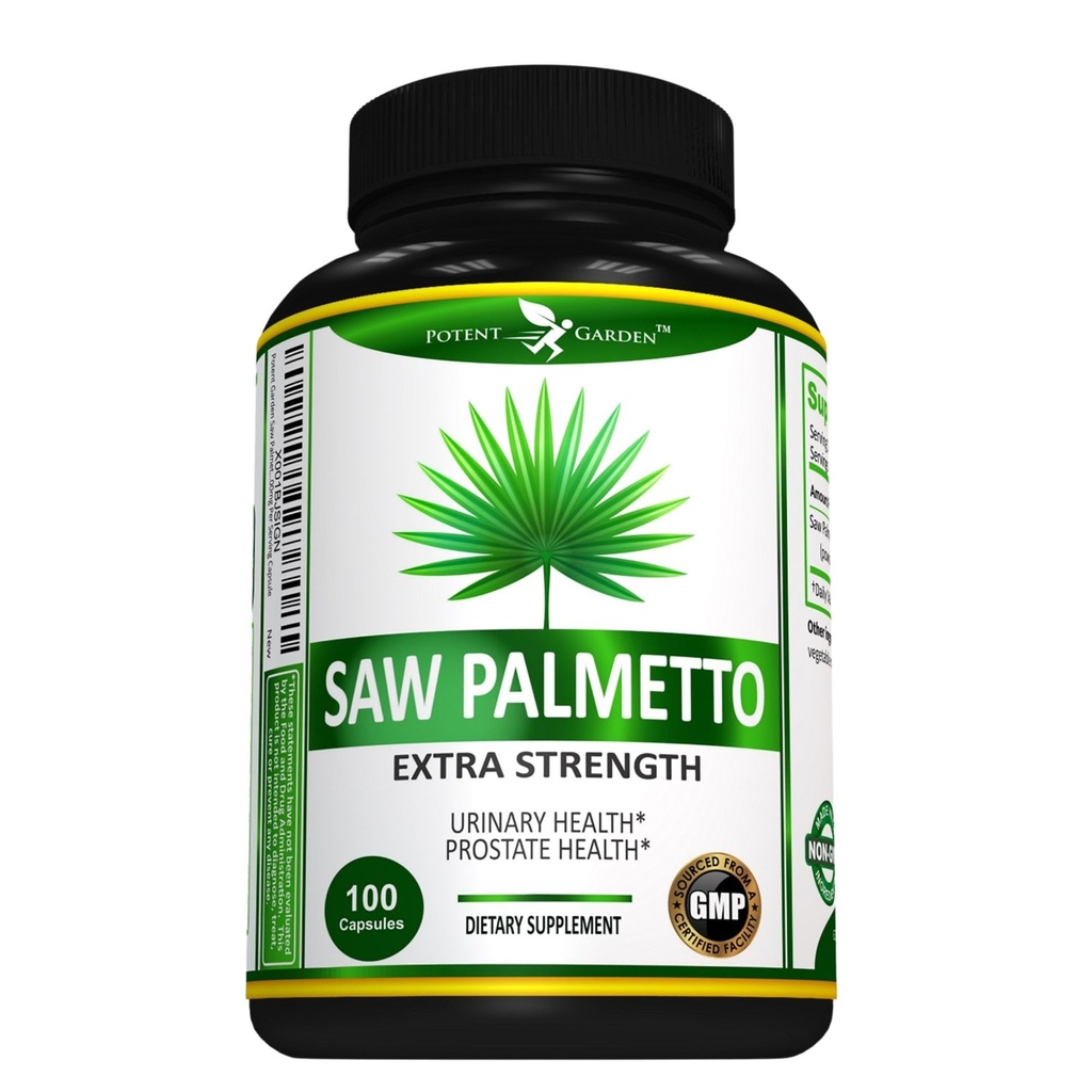 Saw Gradina Potent Palmetto 500 mg - Suplimente prostate pentru barbati - Suporturi Sanatos de urina frecventa & flux - non OMG, 100 Saw Palmetto capsule
