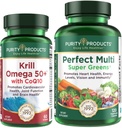 Produse de puritate Bundle - Krill Omega 50+ cu CoQ10 + Perfect Multi Verdes