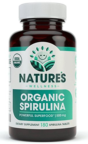 USDA Organic Spirulina tablete - non-GMO Green Superfood Supliment: 3000mg de albastru proaspăt verde Algae, Vegan, Gluten gratuit, Sustenabil crescut, Pesticide gratuit și non-iradiate, 500mg per tabletă, 180"