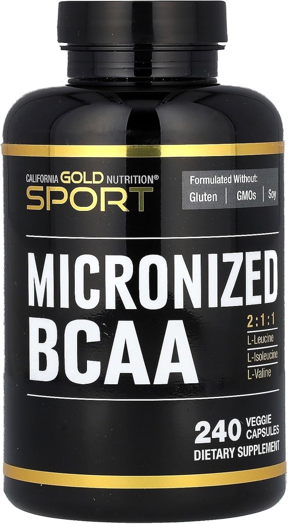 California Gold Nutrition Sport, Micronized BCAA, Ramking Chain Amino Acids, 240 Veggie Capsule