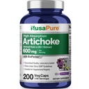 NusaPure Artichoke 20:1 Extract, 600 mg echivalent cu 12,000 mg 200 Veggie caps (non-GMO, Gluten Free)