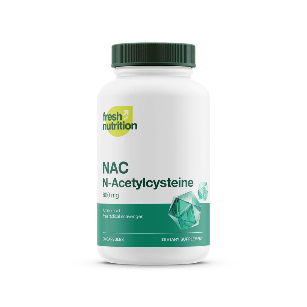 Supliment NAC - N Acetil Cysteine - doză mare 600 mg - Aminoacidi - Vegan prietenos - Pur NAC pulbere - 90 capsule