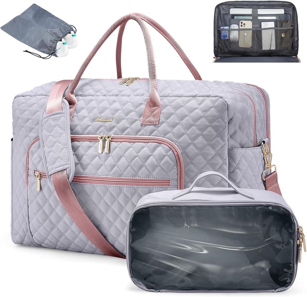 LOVEVOOK Travel Duffle Bag - Women's Weekender Carry Overnight Laptop & Gym Bag cu toaletă / Pocket pantofi, Hospital Labor Bag